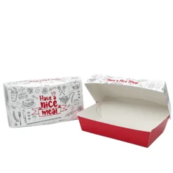 White Board Food Box with Generic Design (10”)