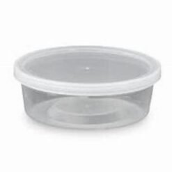 12oz Round Plastic Container with Lid (250pcs)