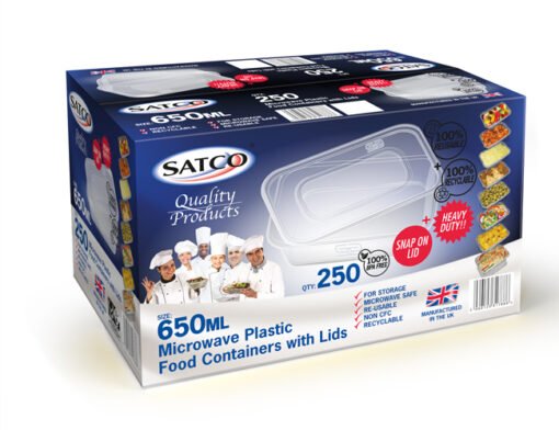 Satco Rectangular Containers (650 ml, 250pcs)