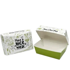 White Board Food Box with Generic Design (9”) (200pcs)