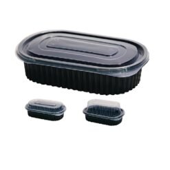 Black Base Container and Flat Lid (400pcs)