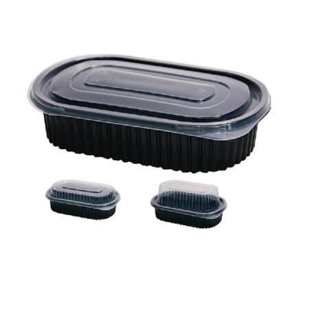 Black Base Container and Flat Lid (400pcs)