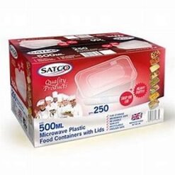 Satco Rectangular Plastic Food Containers (500ml, 250pcs)