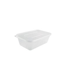 Microwave Std Rectangular Clear Container & Lid (650ml)