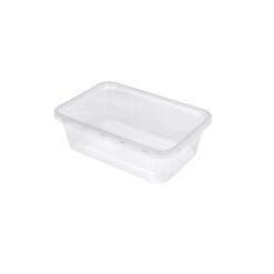 Microwave Std Rectangular Clear Container & Lid (750ml)