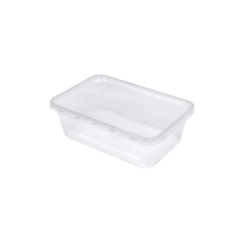 Microwave Std Rectangular Clear Container & Lid (750ml)