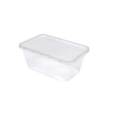 HD Clear Microwavable Rectangular Container with Lid (1000ml)
