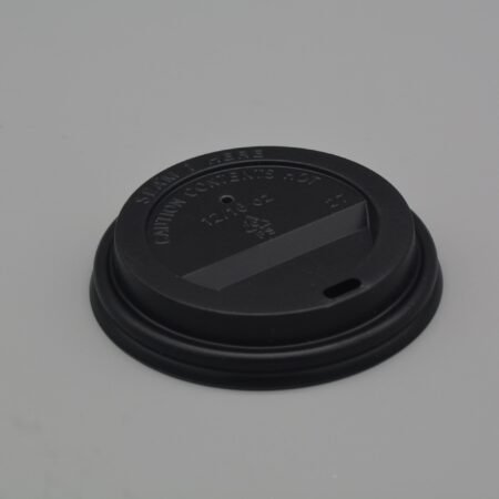 Black Sip-Through Plastic Coffee Cup Lid