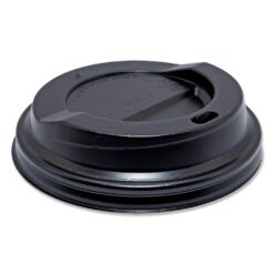 12oz and 16oz Black Domed Coffee Cup Lid (Sip-Through)