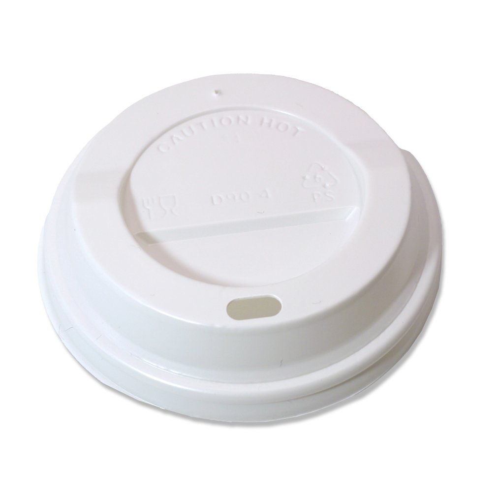 12oz and 16oz White Domed Coffee Cup Lid (Sip-Through)