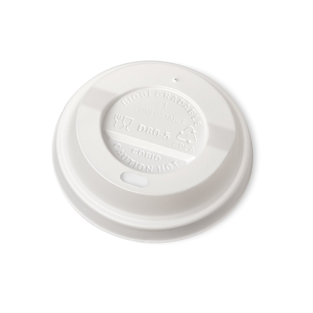 8oz White Plastic Domed Coffee Cup Lid (Sip-Through)