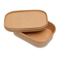 Rectangular Kraft Container with Paper Lid (500ml)