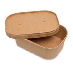 Rectangular Kraft Container with Paper Lid (750ml)