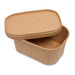 Rectangular Kraft Container with Paper Lid (1000ml)
