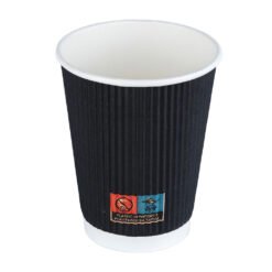 8oz Black Triple Wall (Ripple) Coffee Cup
