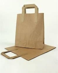 Brown 70gsm flat handle bag(220x100x240mm9x4x9)M