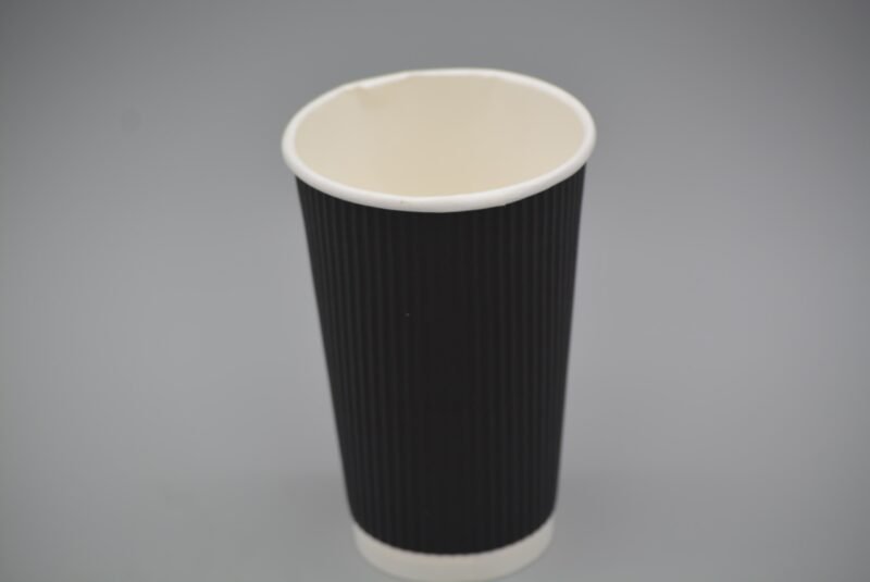 Black Triple Wall (Ripple) Hot Drink Cup