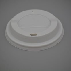 White Plastic Domed Coffee Cup Lid (Sip-Through)