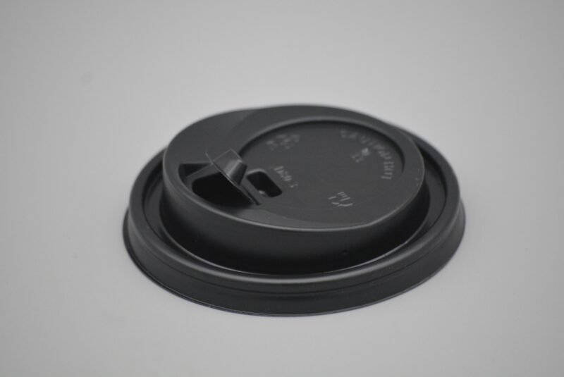 Black Plastic Coffee Cup Domed Lid (Lift & Lock)