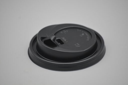 Black Plastic Coffee Cup Domed Lid (Lift & Lock)