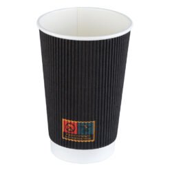 16oz Black Triple Wall (Ripple) Coffee Cup