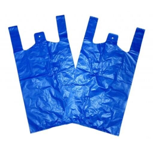 Large MD Blue Vest Carrier Bag (4*)
