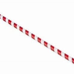Red Stripe Paper Straws (Straight)