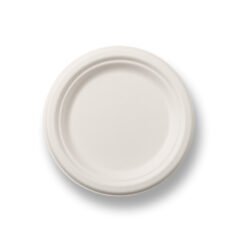 Bagasse Plate White (18cm) (500pcs)