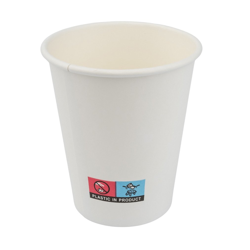 8oz Single Wall White Coffee Cup