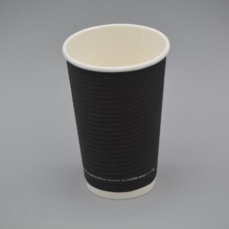 Black Triple Wall (Ripple) Coffee Cup