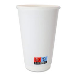 8oz Double Wall Coffee Cup (White)